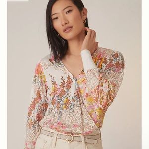 Anthropologie Floral Blouse - Multicolor